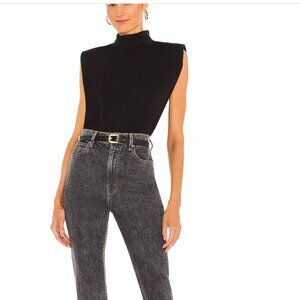 Like New SanctuaryMock Neck Shoulder Pad Tee - Black - Small